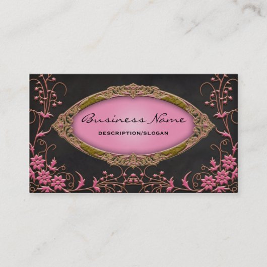 Gawdy Pink und Black Profile Business Cards Visitenkarte (Vorderseite)