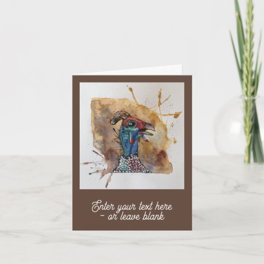 Gawping Guineafowl Grußkarte Karte (Vorderseite)