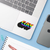 GAY 3D AUFKLEBER (Laptop mit iPhone)