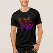 Gay AF Gradient Rainbow Dragon Tri-Blend Shirt (Vorderseite)