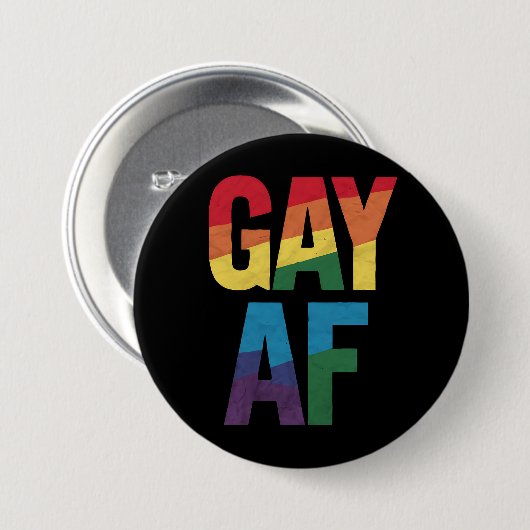 Gay AF LGBT Pride Gay Gift Monat Button (Vorne & Hinten)