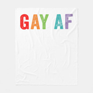 Gay AF Rainbow Que Gay Pride Quote Sprichwort Meme Fleecedecke
