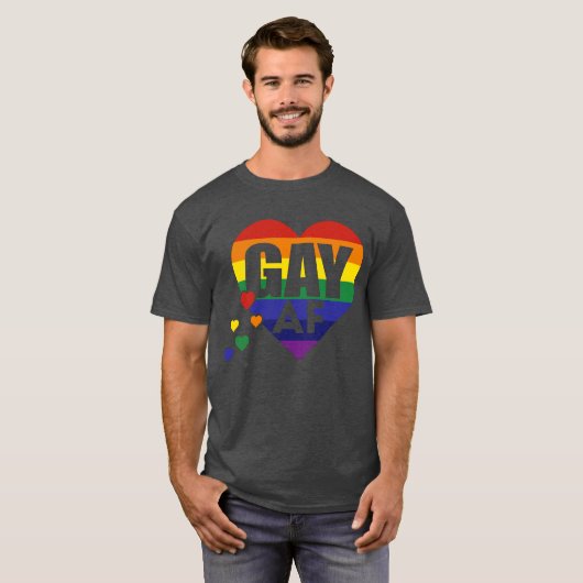 GAY AF Regenbogenherz T-Shirt (Vorne ganz)