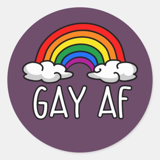 GAY AF T - SHIRT RUNDER AUFKLEBER (Vorderseite)