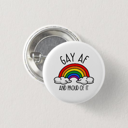 GAY AF und stolz darauf Button (Vorne & Hinten)