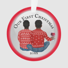 Gay African American & Indian Paar FOTO Ornament