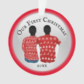 Gay African American Mr. und Mr. Paar FOTO Ornament (Vorderseite)