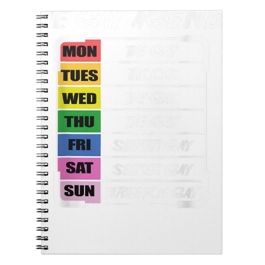 Gay Agenda Gay oder Lesben Notizblock (Vorderseite)