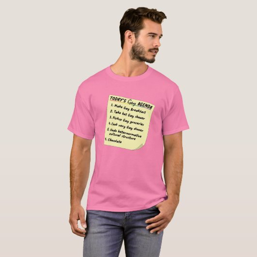 "Gay Agenda" (LGBT-Schwule, Lesben, Transgender) T-Shirt (Vorne ganz)