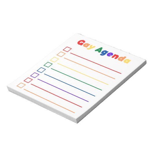 Gay Agenda Notepad Notizblock (Rotiert)