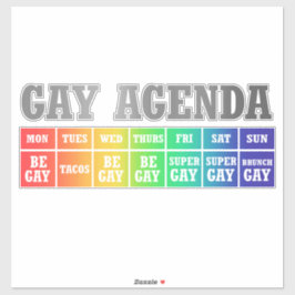 Gay Agenda | Rainbow Ombre Funny Gay Pride Aufkleber