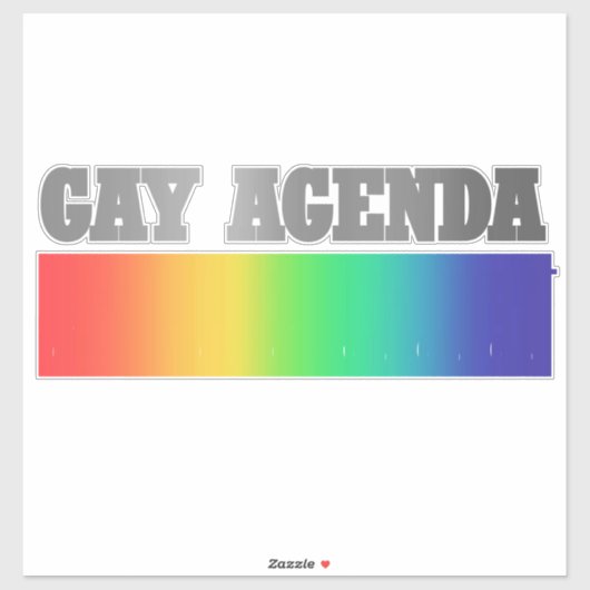 Gay Agenda | Rainbow Ombre Funny Gay Pride Aufkleber (Blatt)