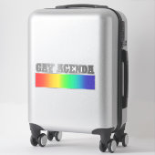 Gay Agenda | Rainbow Ombre Funny Gay Pride Aufkleber (Koffer)