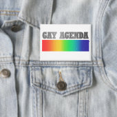 Gay Agenda | Rainbow Ombre Funny Gay Pride Button (Insitu)