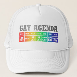 Gay Agenda | Rainbow Ombre Funny Gay Pride Truckerkappe