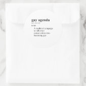 GAY AGENDA RUNDER AUFKLEBER (Tasche)