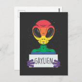 Gay Alien Boyfriend Rainbow Bisexual Prix Postkarte (Vorne/Hinten)