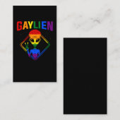 Gay Alien LGBTQ Prix farbenfrohe Regenbogensignatu Visitenkarte (Vorne/Hinten)