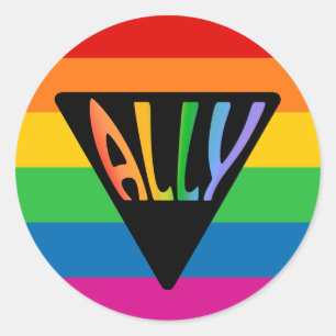 Gay Ally Triangle Runder Aufkleber