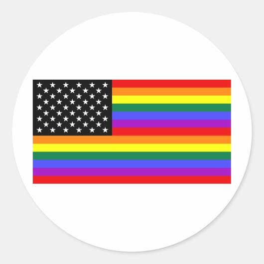 Gay America Pride Flag Runder Aufkleber (Vorderseite)