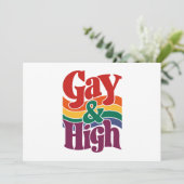 Gay-and-High-Retro-LGBTQ-Flag Einladung (Stehend Vorderseite)