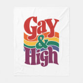 Gay-and-High-Retro-LGBTQ-Flag Fleecedecke (Vorderseite)