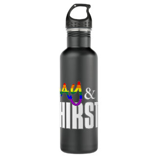 Gay and Thirsty - LGBTQ Pride Flag Edelstahlflasche