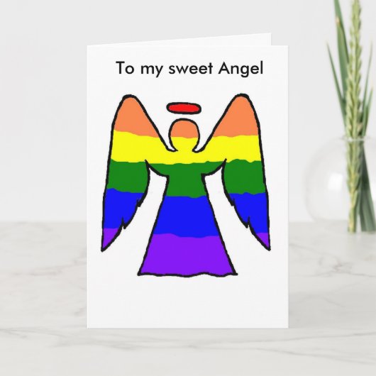 Gay Angel Weihnachtskarte Feiertagskarte (Vorderseite)