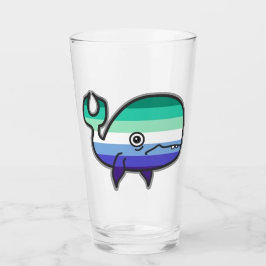 Gay angstvoll, aber stolz Whale Tumbler (Vorderseite)
