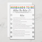 Gay Bachelor Party Game, folgen Sie den Regeln Einladung (Vorne/Hinten)