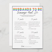 Gay Bachelor Party Game, Scavenger Jagen Einladung (Vorne/Hinten)