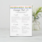 Gay Bachelor Party Game, Scavenger Jagen Einladung (Stehend Vorderseite)