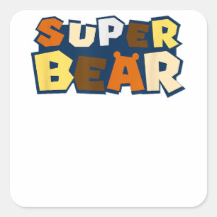 Gay Bären Shirt mit Bärenstolerflagge Super Bär Ga Quadratischer Aufkleber