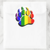 Gay Bear Calle Regenbogen mit schwarzem Schatten Runder Aufkleber (Tasche)