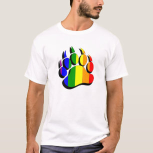 Gay Bear Calle Regenbogen mit schwarzem Schatten - T-Shirt