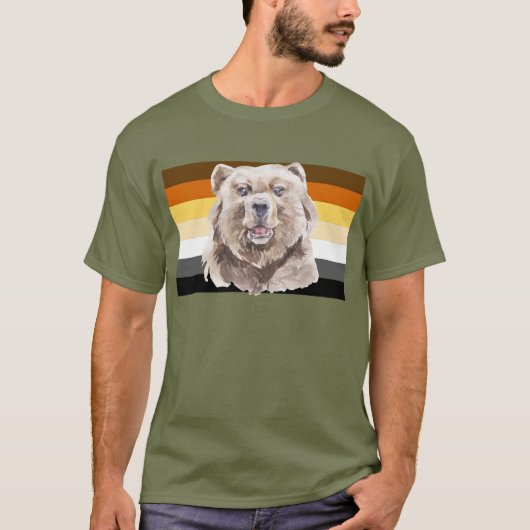 Gay Bear Flag Brawn Striwn T-Shirt (Vorderseite)