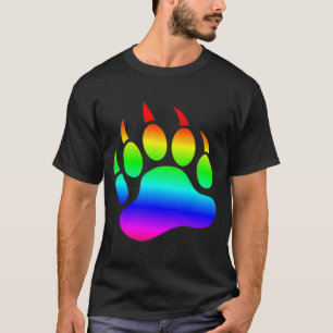 GAY BEAR Gradient Bärentatzen Regenbogenflagge T-Shirt