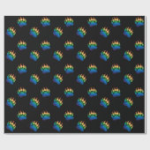 GAY BEAR Gradient Bear Paw Rainbow Flag Geschenkpapier (Flach)