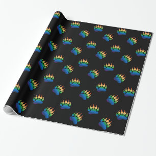 GAY BEAR Gradient Bear Paw Rainbow Flag Geschenkpapier