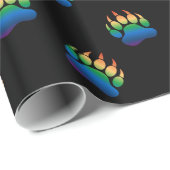 GAY BEAR Gradient Bear Paw Rainbow Flag Geschenkpapier (Rolleneckpunkt)