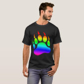 GAY BEAR Gradient Bear Paw Rainbow Flag T-Shirt (Vorne ganz)