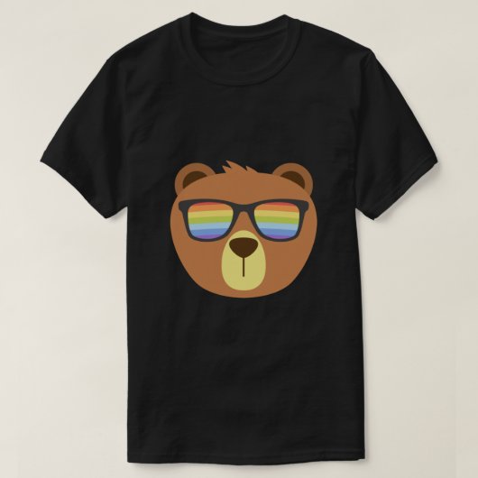 Gay Bear Lgbt Rainbow Sunglassys T-Shirt (Design vorne)