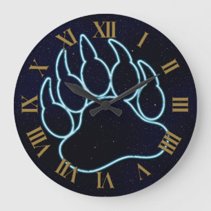 GAY BEAR PAAR NEON BLUE AUF STARRY MIDNIGHT BLUE GROßE WANDUHR