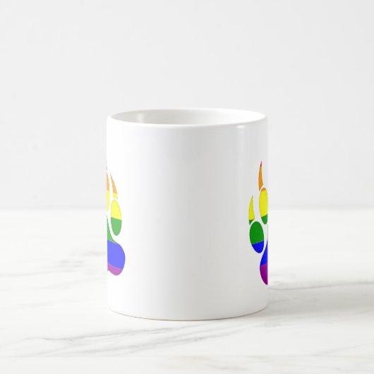 Gay Bear paw Rainbow Flag Kaffeetasse (Mittel)