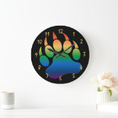 Gay Bear Pride Black Große Wanduhr (Zuhause)