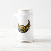 Gay Bear Pride Flag Angel Wing Bear Paw Bierglas (Vorderseite Links)