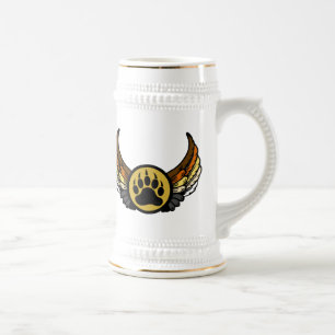 Gay Bear Pride Flag Angel Wing Bear Paw Bierglas