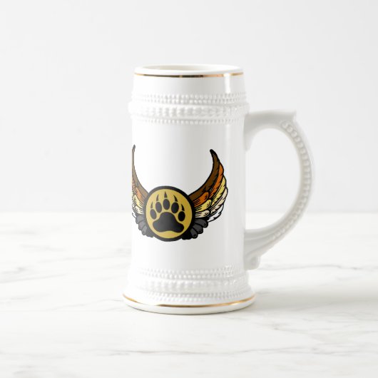 Gay Bear Pride Flag Angel Wing Bear Paw Bierglas (Rechts)
