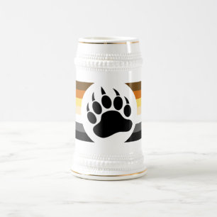 Gay Bear Pride Flag Bear Paw Bierglas
