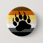 Gay Bear Pride Flag Bear Paw Button (Vorderseite)
